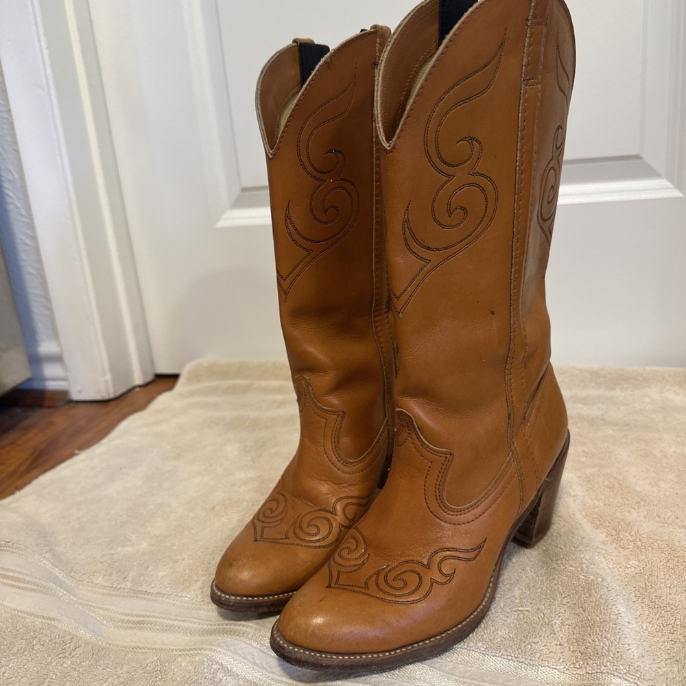 Vintage Western Dingo Boots Leather Heeled Rodeo Embroidered Cowboy Women's SZ 7 - Picture 11 of 16